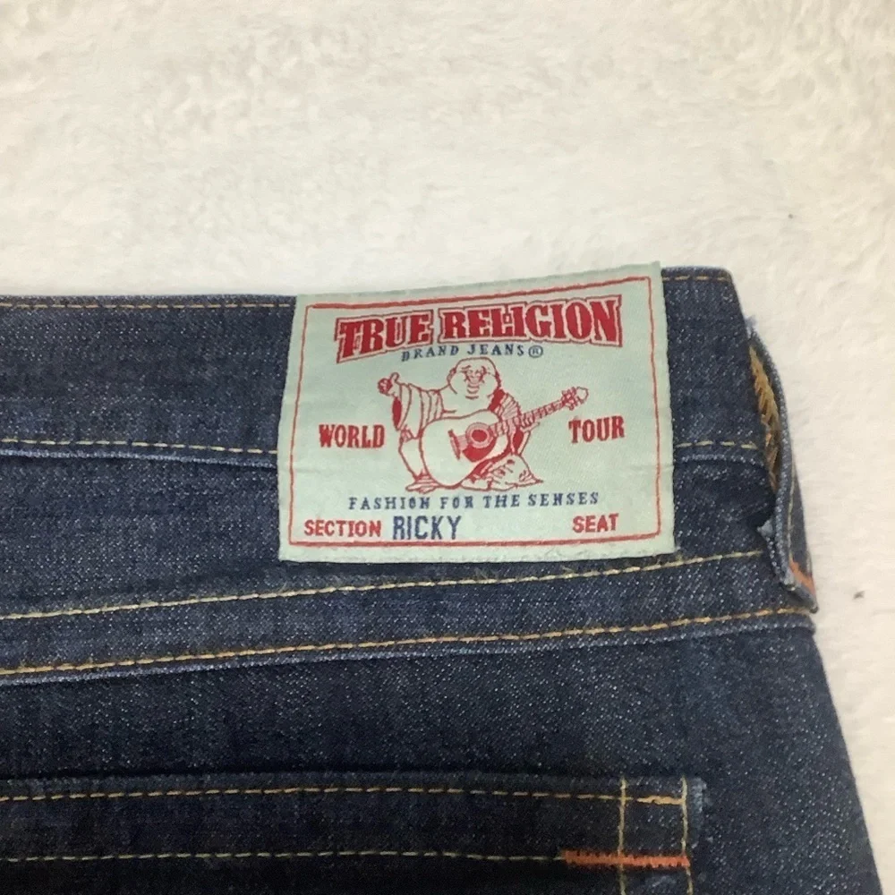 True Religion Men’s Ricky Straight Leg Jeans Size 40 x 32 Dark Wash Blue